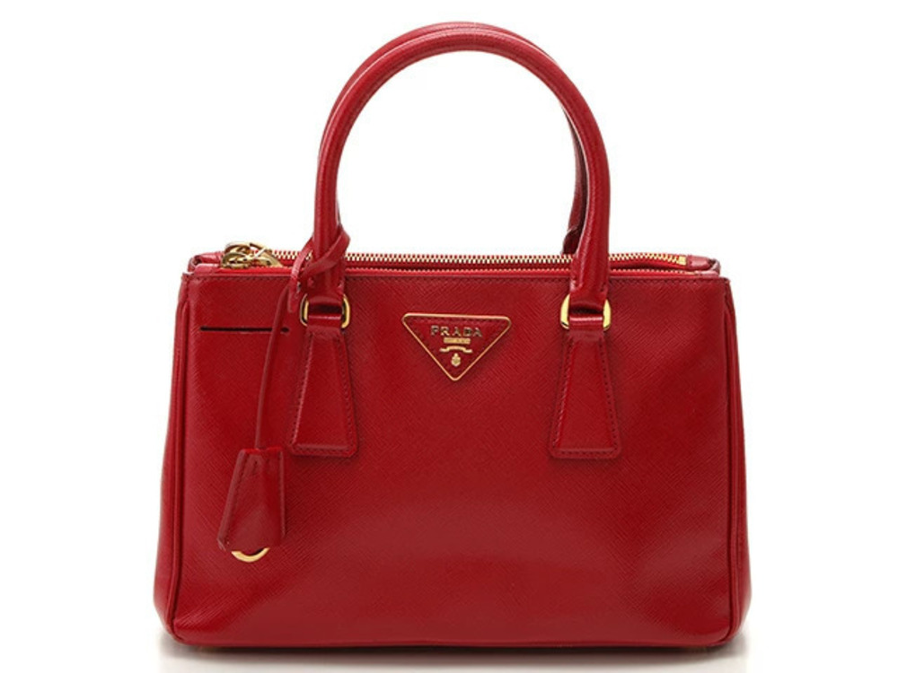Prada Handbag Saffiano Vernice Red